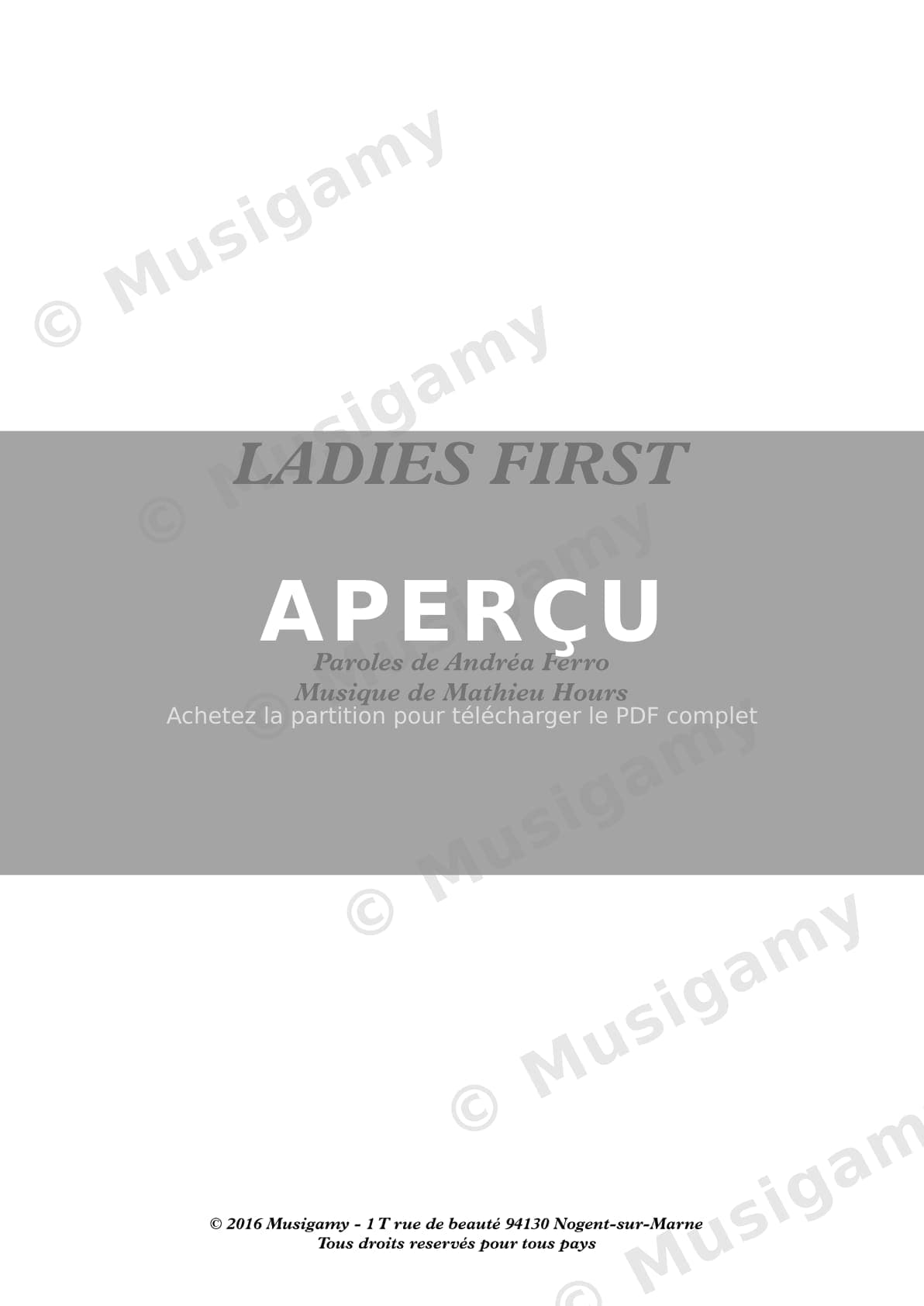 Ladies first — Extrait page 1 sur 5