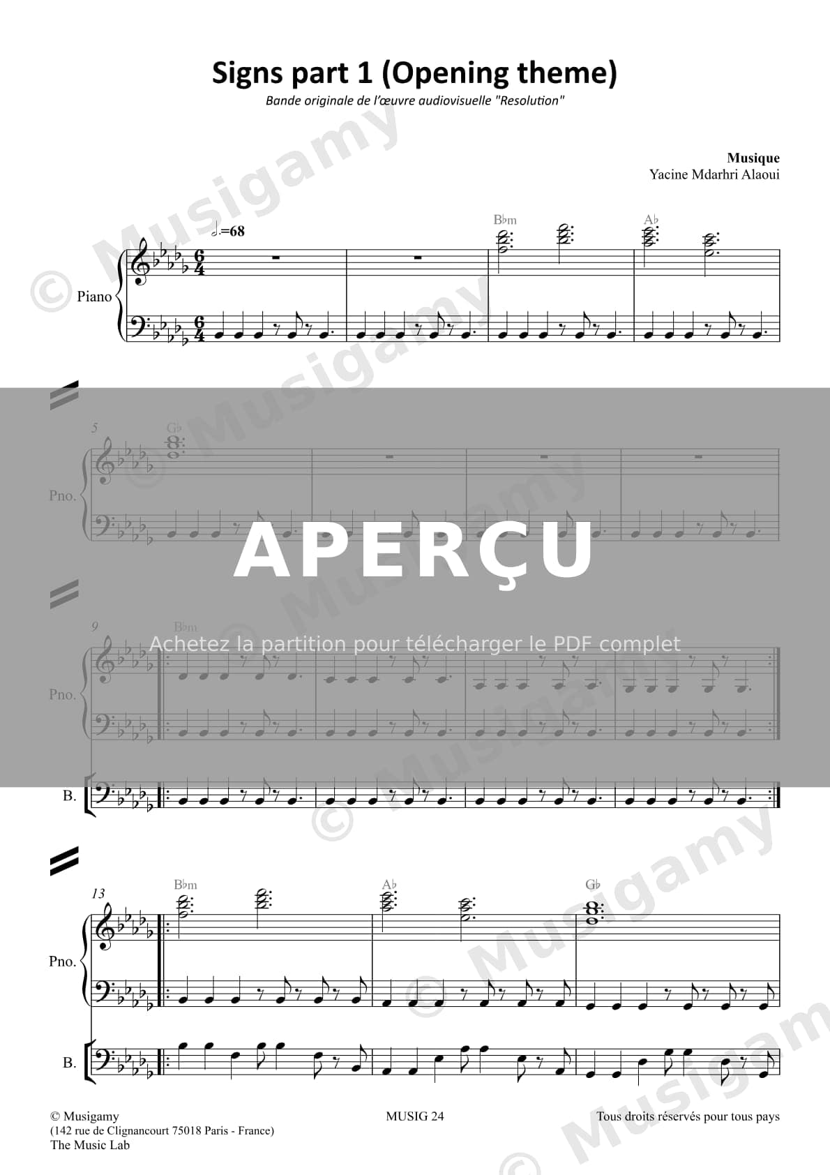 Signs part 1 (Opening theme) — Extrait page 1 sur 4
