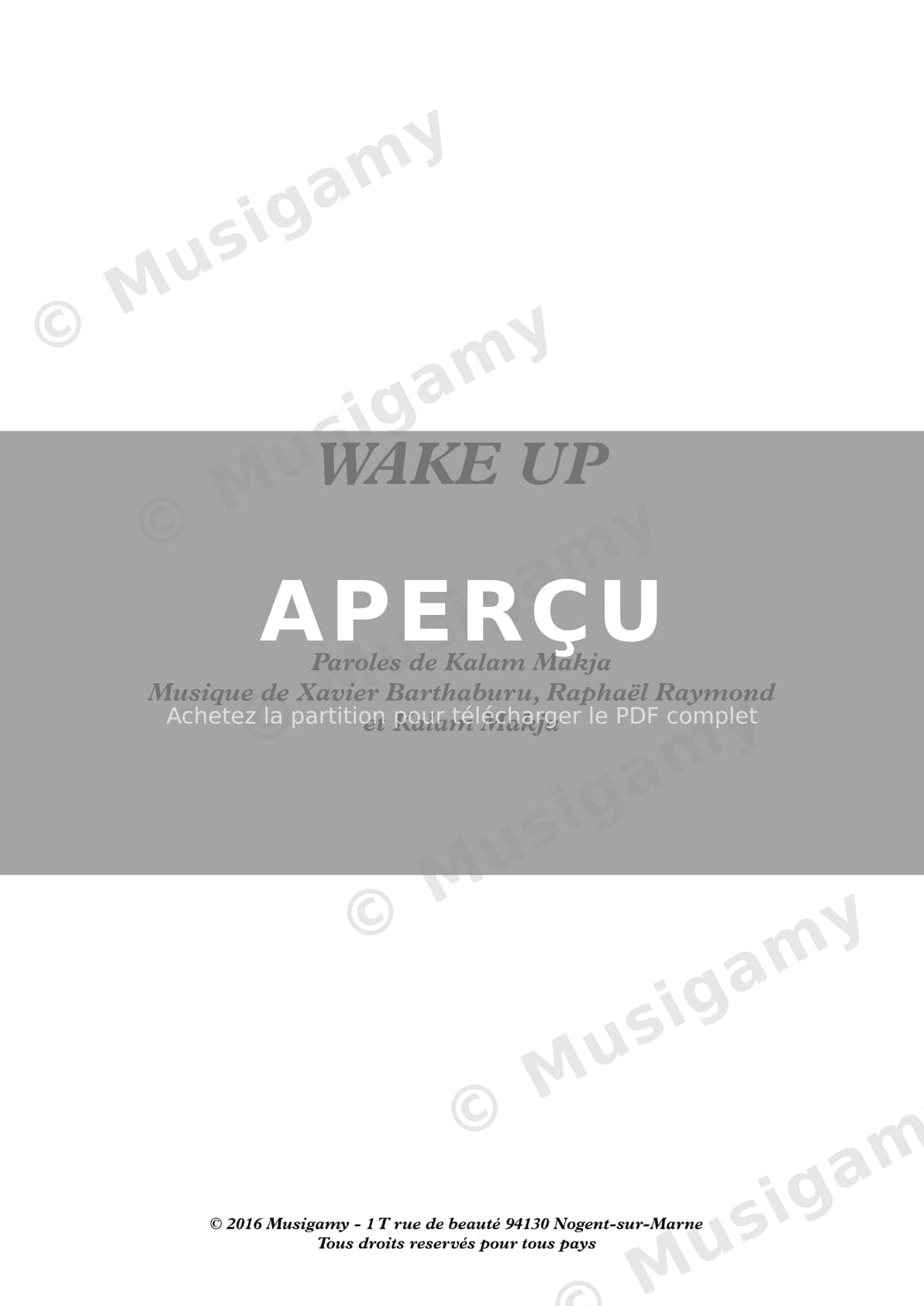 Wake Up — Extrait page 1 sur 6