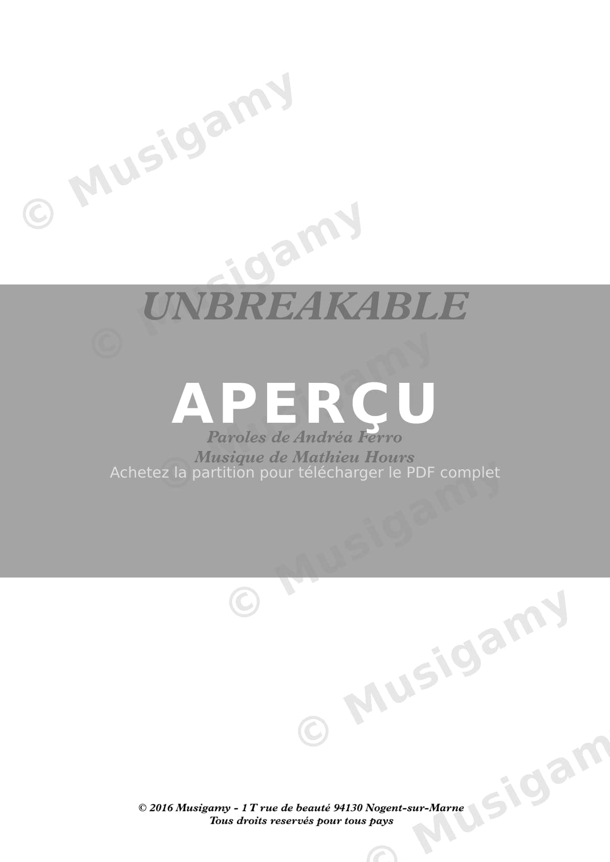 Unbreakable — Extrait page 1 sur 5